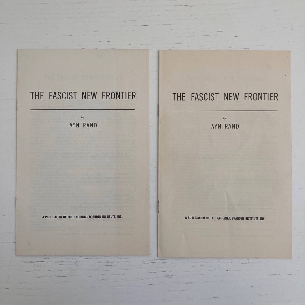 2 COPIES The Fascist New Frontier by Ayn Rand Pamphlet Booklet 1963 Lecture